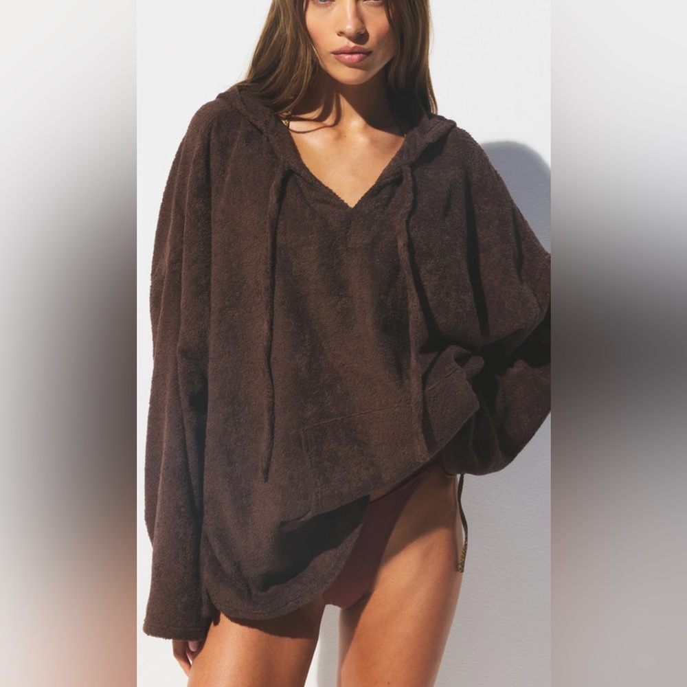 Skims Oversize Hoodie Terry Towel Swim Cover-Up